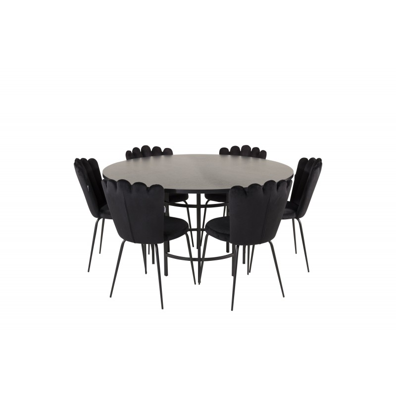 Hjallese Rundt Spisebordssæt - Sort billede
