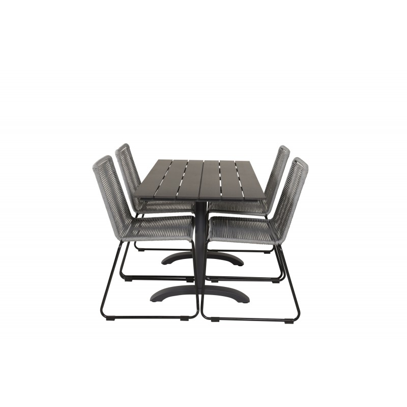 Denver Loungesæt - Havemøbelsæt - Sort,Grå