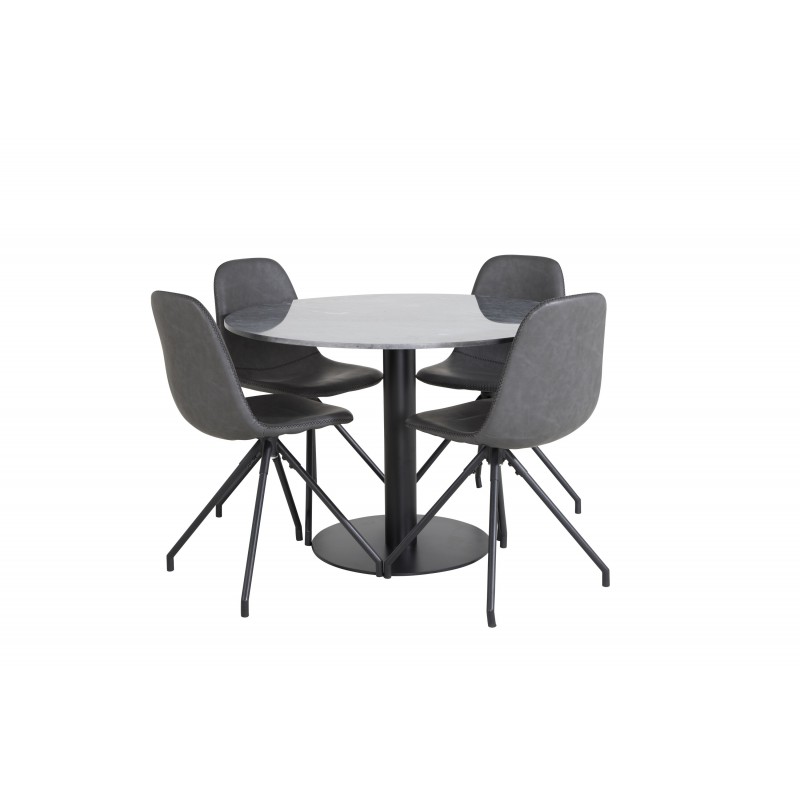 Estelle Rundt Spisebordssæt - Sort billede