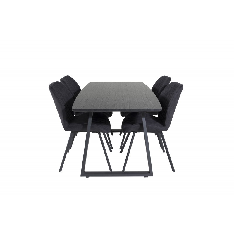 Inca t Spisebordssæt  - Sort billede