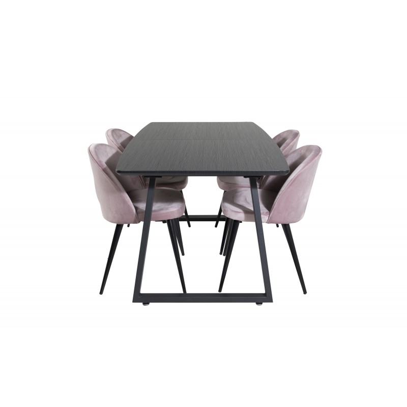 Inca t Spisebordssæt - Sort og Pink billede