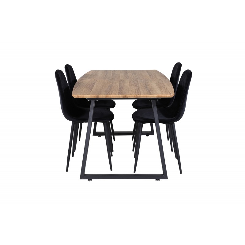 Inca t Spisebordssæt  - Sort og Natur billede