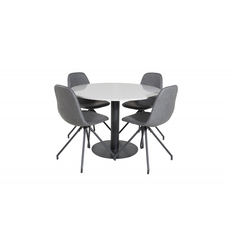 Razzia Rund Spisebordssæt - Sort og Grå billede