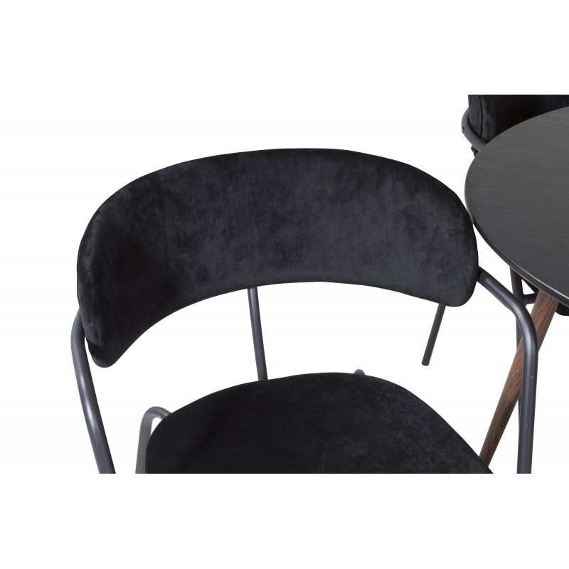 Plaza Rundt Spisebordssæt  - Sort og Natur billede