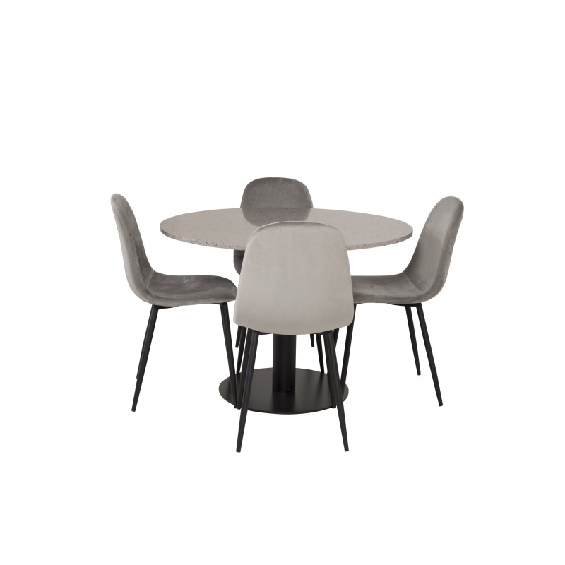 Razzia Rundt Spisebordssæt - Sort og Grå billede