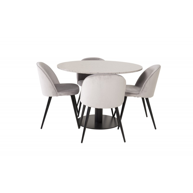 Razzia Rundt Spisebordssæt - Sort og Grå billede