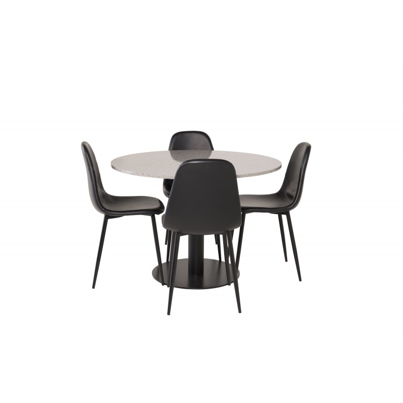 Razzia Rundt Spisebordssæt - Sort og Grå billede