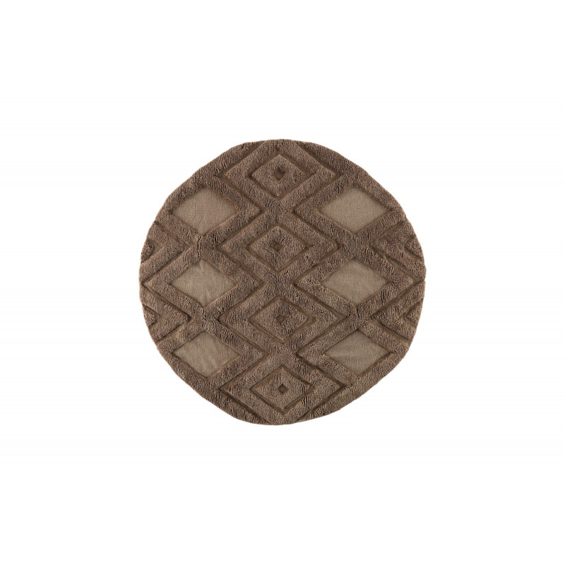 Dahlia Tæppe Ø200 cm - Mørkebrun billede