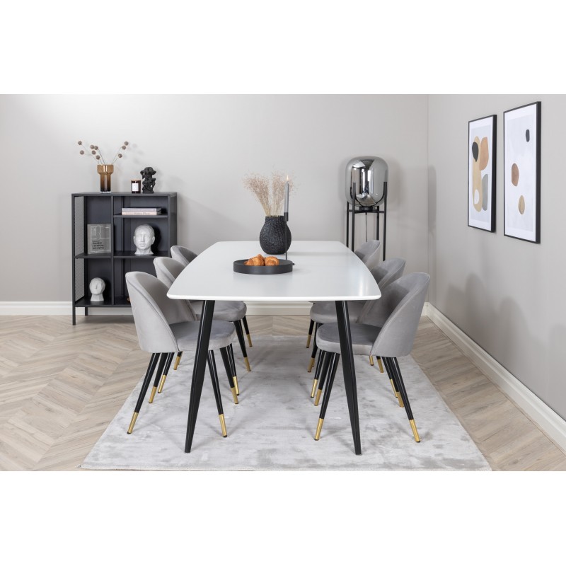 Spisebordssæt Polar med Spisebordsstole i fløjl