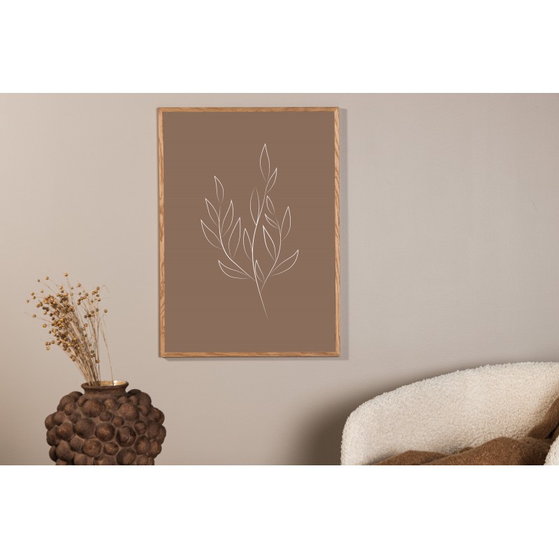 Tegnet Blad Plakat - Brun billede