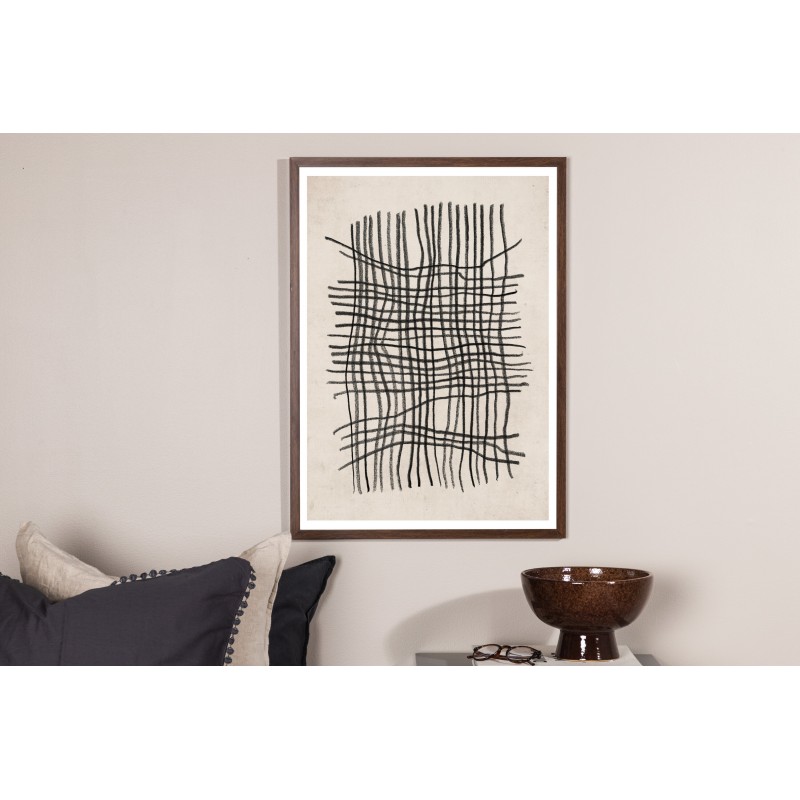 Linework Plakat - Beige og Sort billede