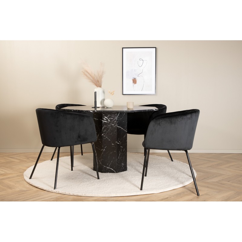 Marbs Rundt Spisebordssæt - Sort