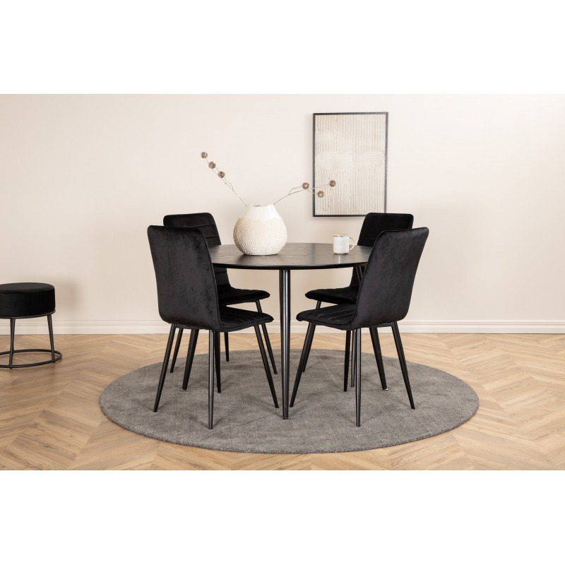 Dipp Rundt Spisebordssæt - Sort