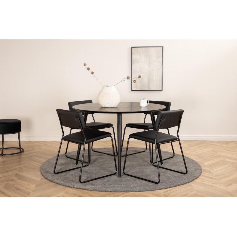 Dipp Rundt Spisebordssæt - Sort
