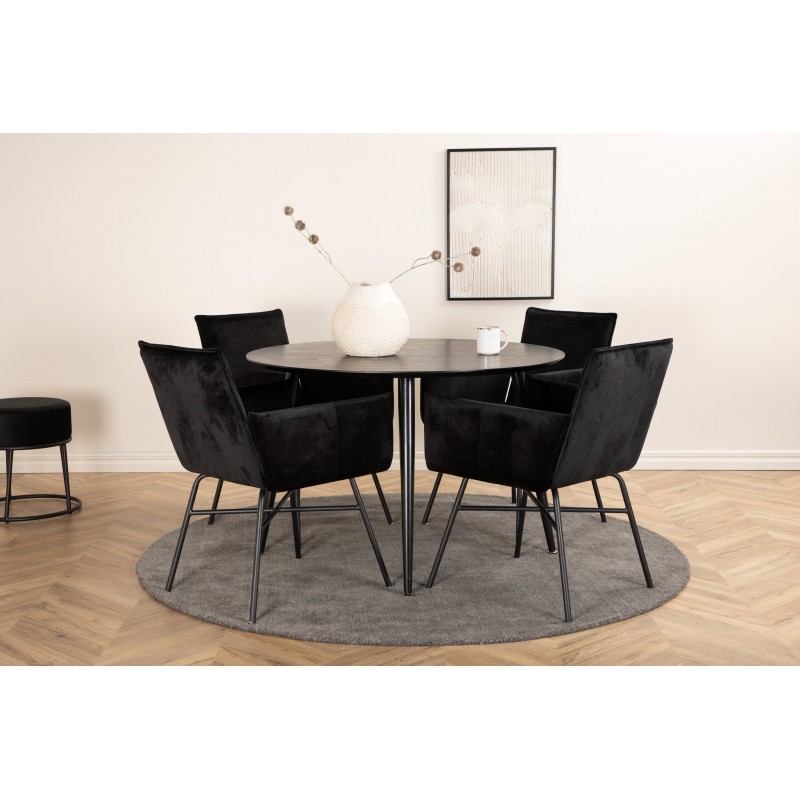 Dipp Rundt Spisebordssæt - Sort