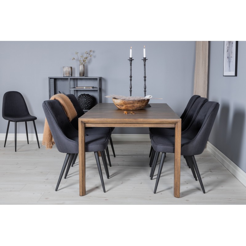 Slider Spisebordssæt - Sort og Natur