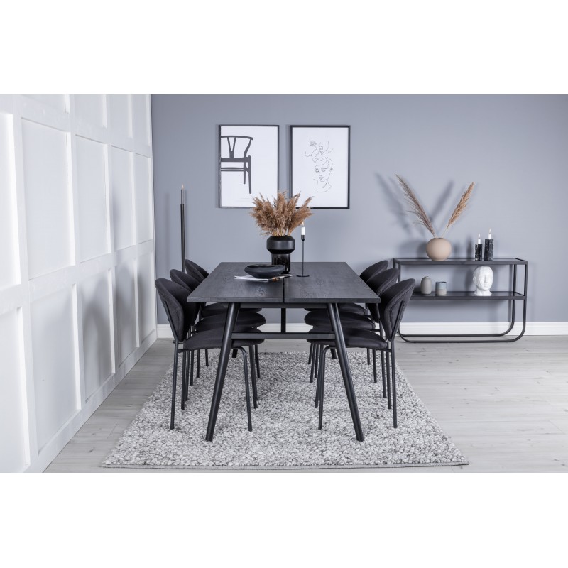 Slank Spisestuesæt - Sort