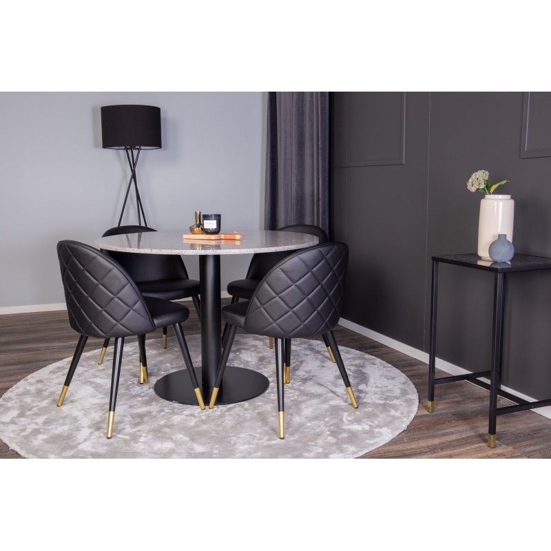 Razzia Rundt Spisebordssæt - Sort og Grå