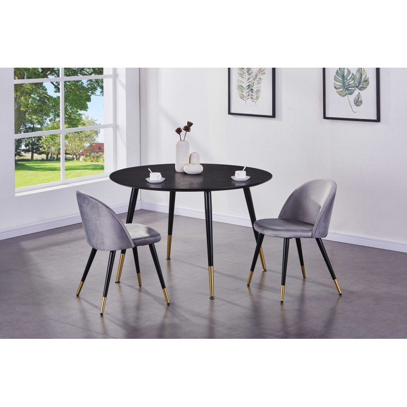 Dipp Rundt spisebord - Sort og Messing billede