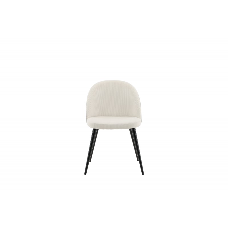 Fløjl Spisestol - Beige Fløjl billede