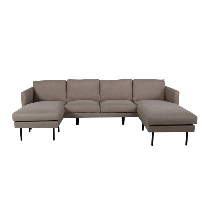 Zoom U-Sofa Brun  - Beige og Sort billede