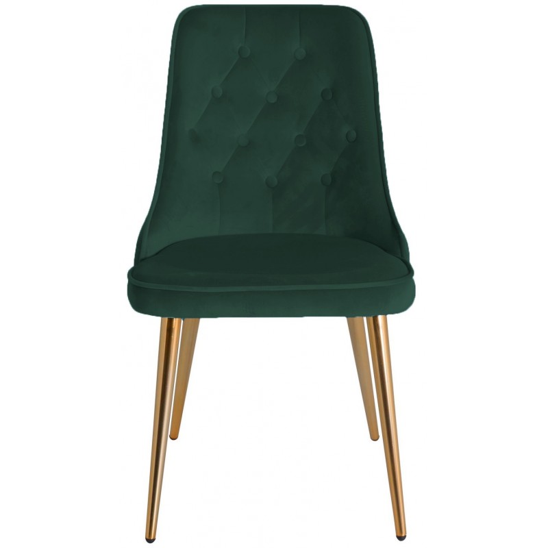 Velvet Deluxe Spisebordsstol - Grøn Velour billede