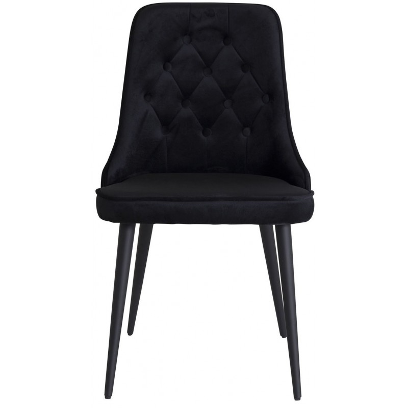 Velvet Deluxe Spisestuestol - Sort Velour
