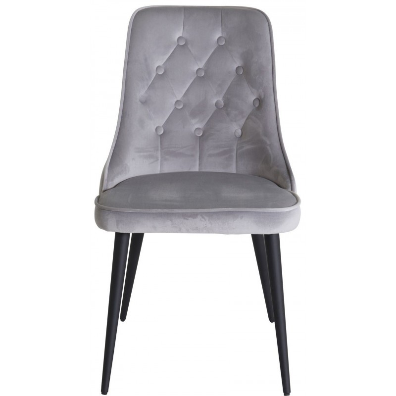 Velvet Deluxe Spisebordsstol - Grå Velour billede