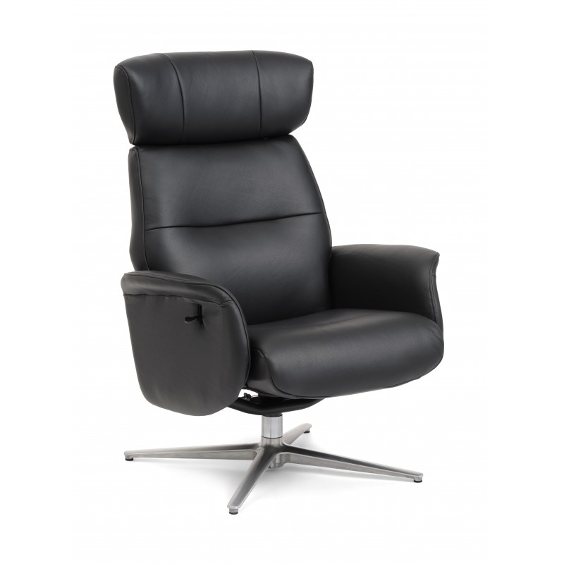 Torsten Lænestol Ægte læder - Sort