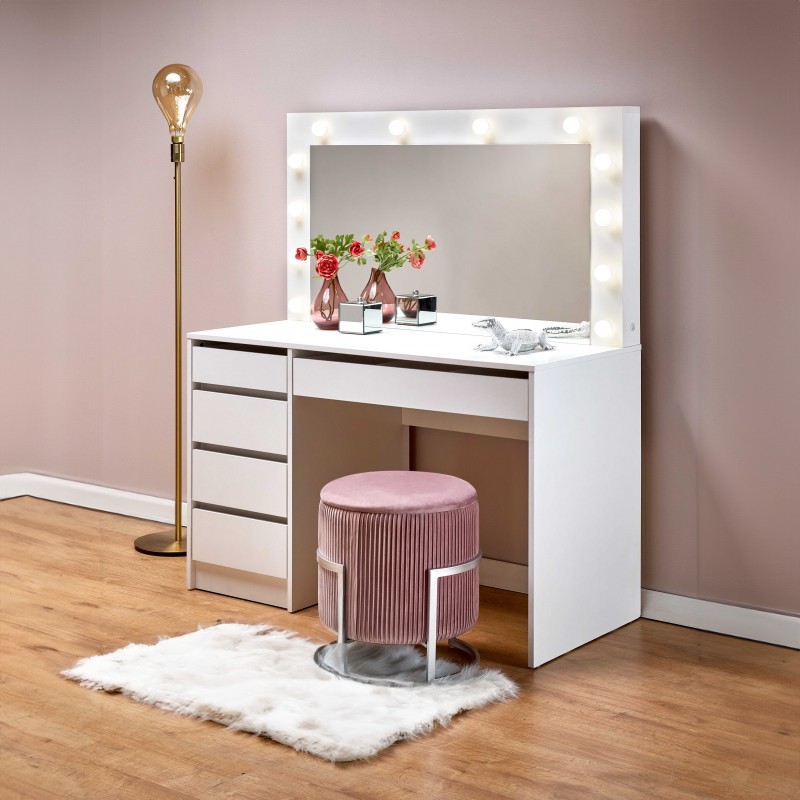 Hollywood XL Sminkebord med spejl - Hvid billede