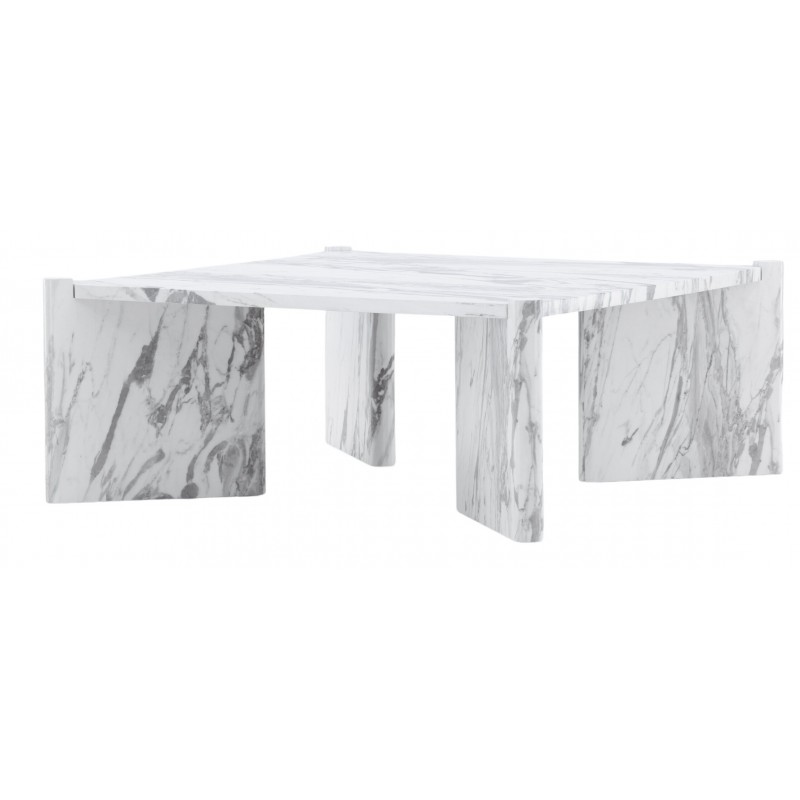 Rogaland Sofabord  100x100cm - Hvid Marmorlook