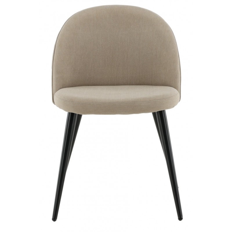 Velvet Spisestol - Beige velour billede