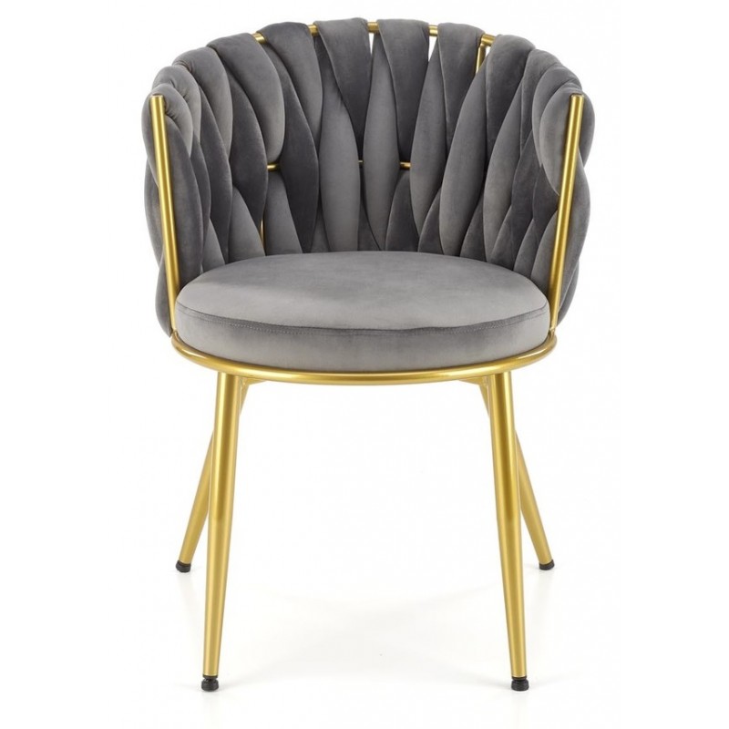 K517 Spisebordsstol - Grå velour billede