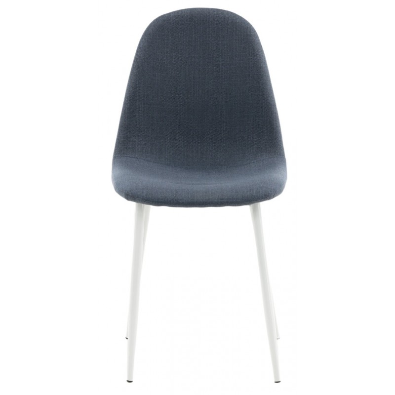 Polar Spisebordsstol  - Blå stof og Hvid ben billede
