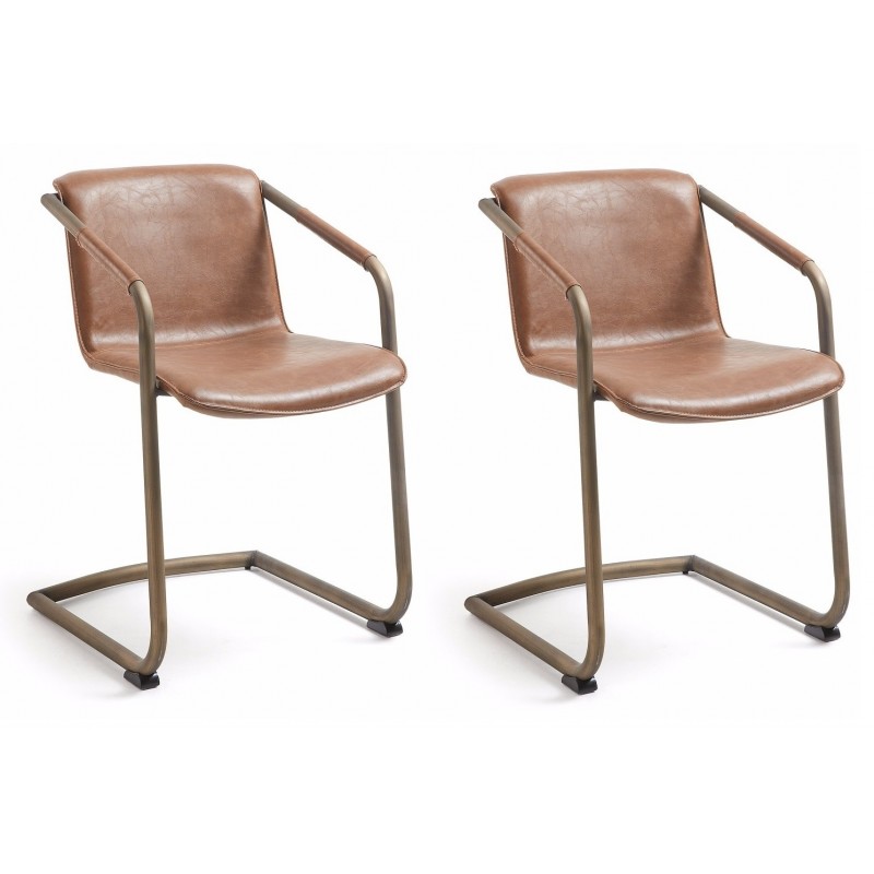 2 x Alma spisebordsstol - Cognac billede