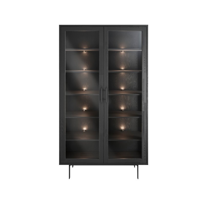 CASØ GALA Vitrine Høj 112x195cm massiv ask / sortbejdset