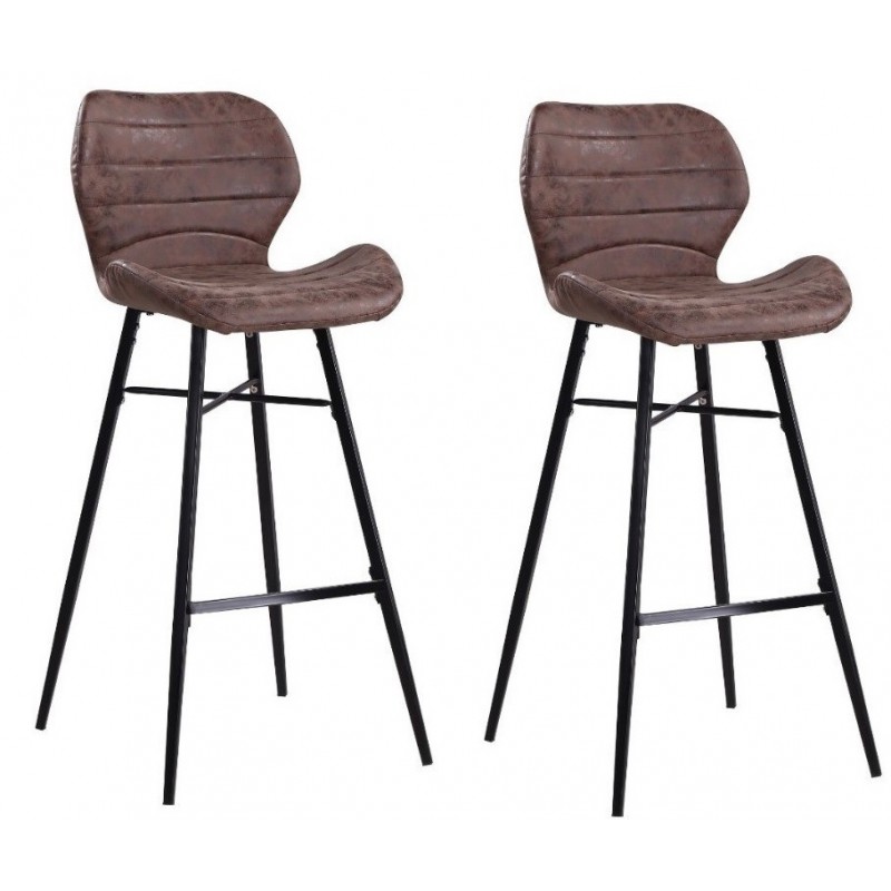 2 x ODIN barstol -  Brun OUTLET