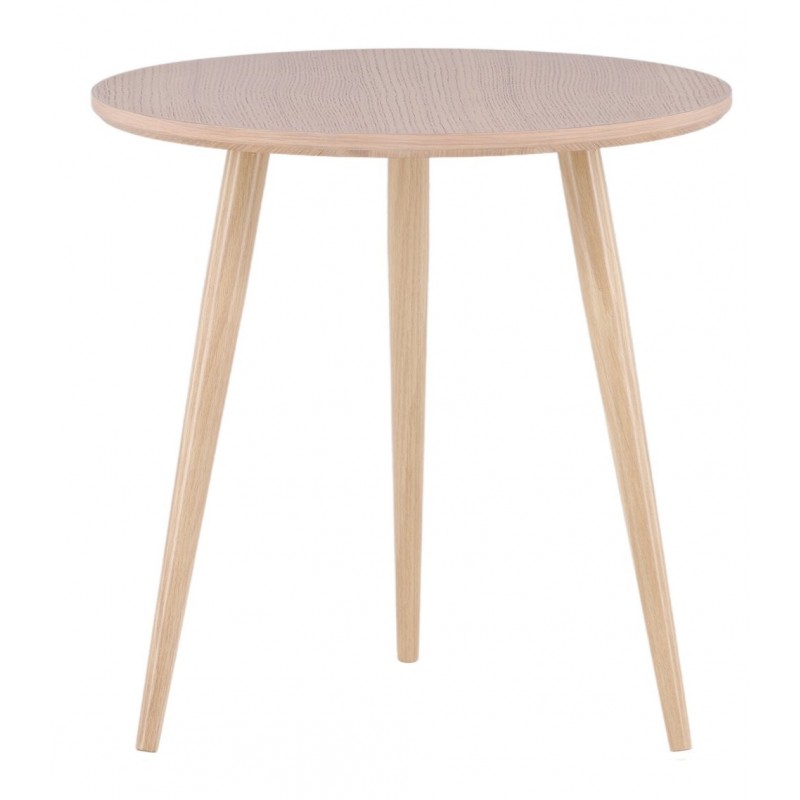 Askim Hjørnebord Ø48cm - Hvidpudset billede