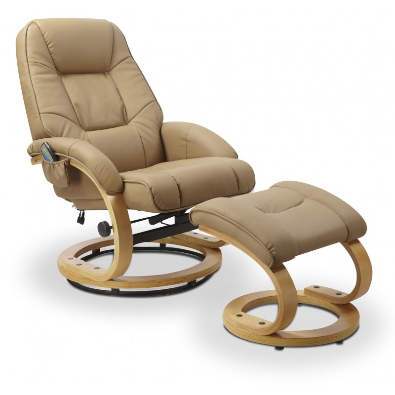 MATADOR lænestol med skammel - Beige billede