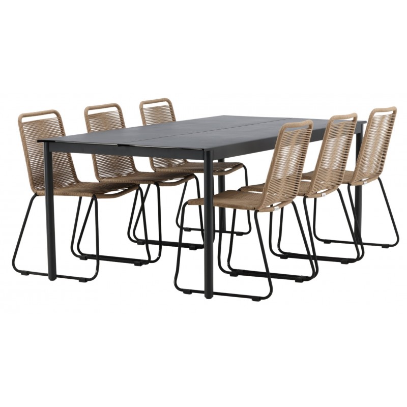 Modena Spisebordssæt - Sort og Latte