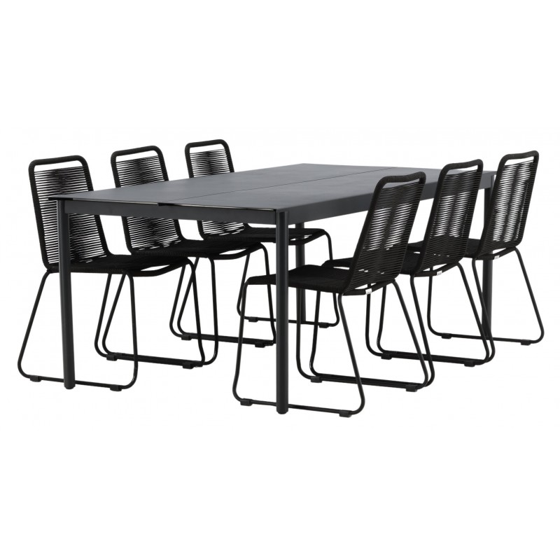 Modena Lindos  Spisebordssæt - Sort