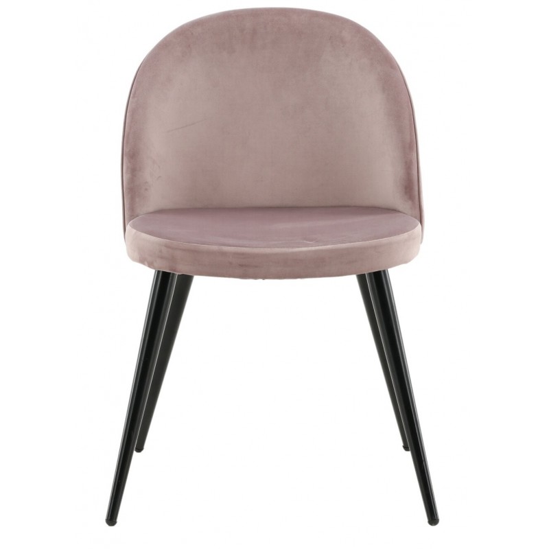 Velevet Spisebordsstol - Støvet Rosa billede