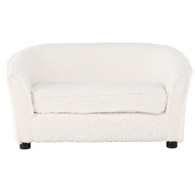 Måna Børnesofa  - Hvid Teddystof billede