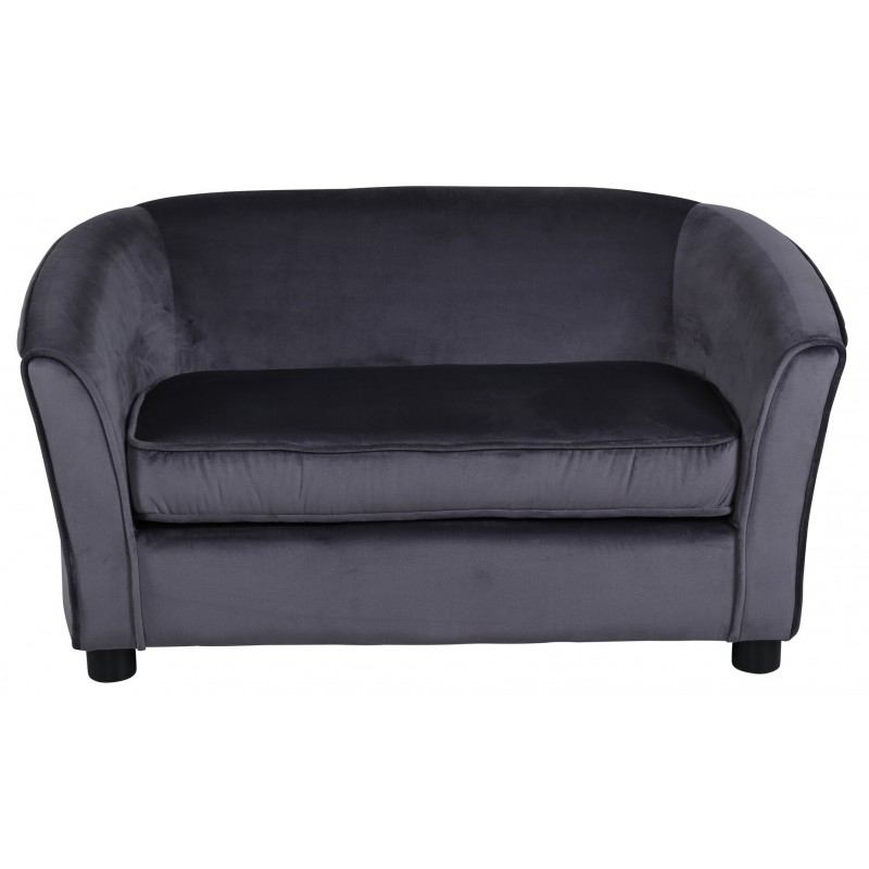 Måna Børnesofa - Grå Velour billede