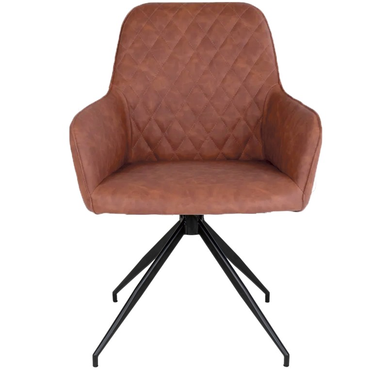 MILAS Spisebordsstol med Drejestol i brun PU