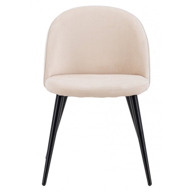 Velvet Spisebordsstol - Beige velour billede