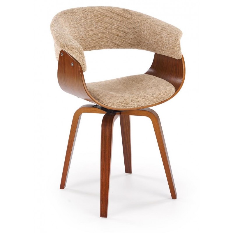 K545 Spisebordsstol - Beige & Valnød