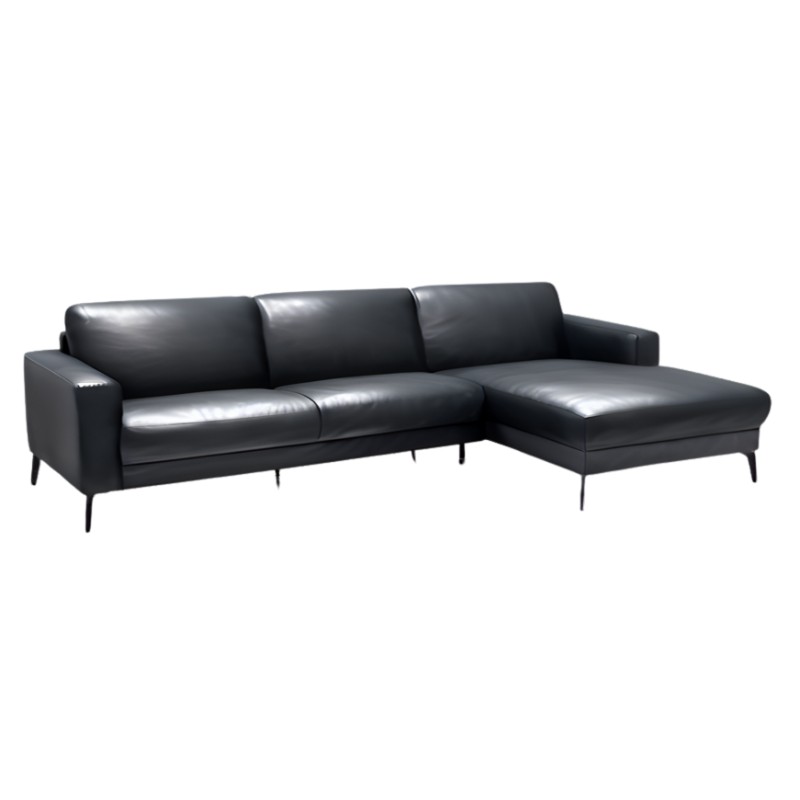 Hjort Knudsen Esbjerg læder chaiselongsofa højrevendt