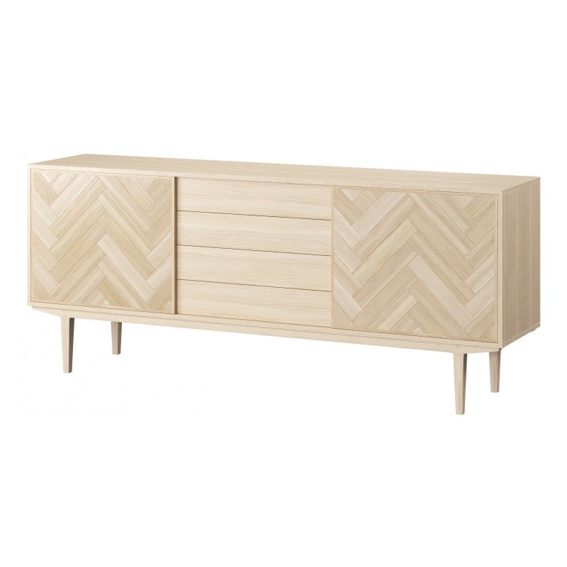 Casø 901 skænk med sildebenslåger - Eg Hvidolie