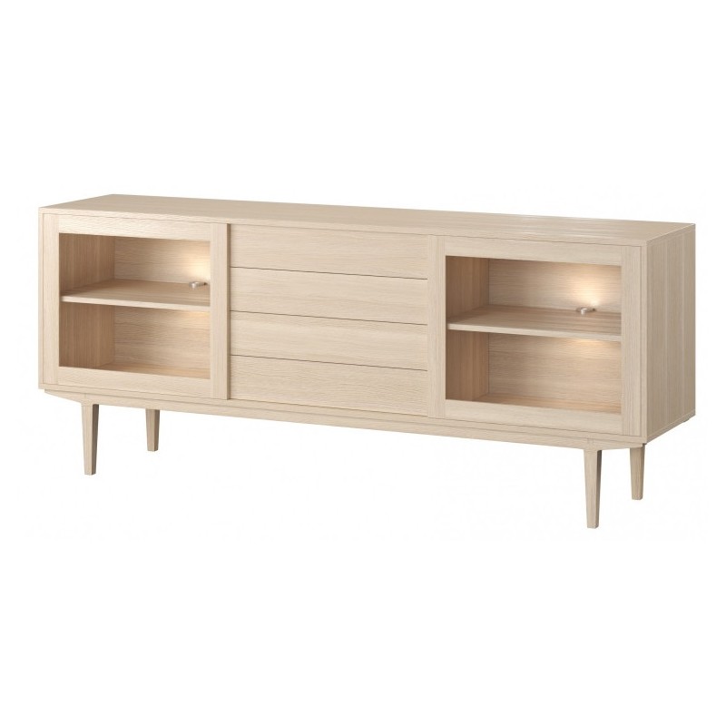 Casø 901 skænk med glaslåger - Eg Hvidolie